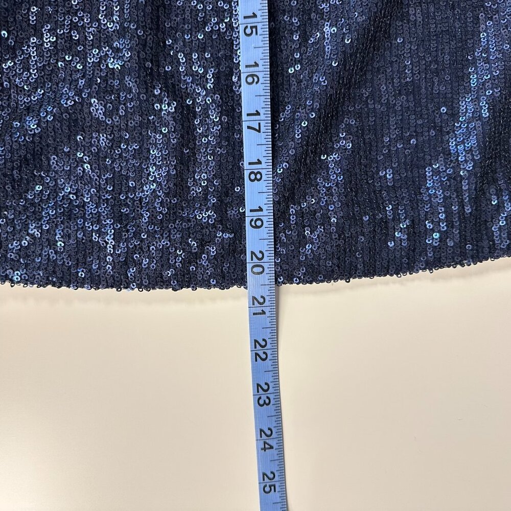 NWT Anthropologie  by Anthropologie Marie Navy Sequin Puff Short Sleeve Size 6 - Picture 13 of 13